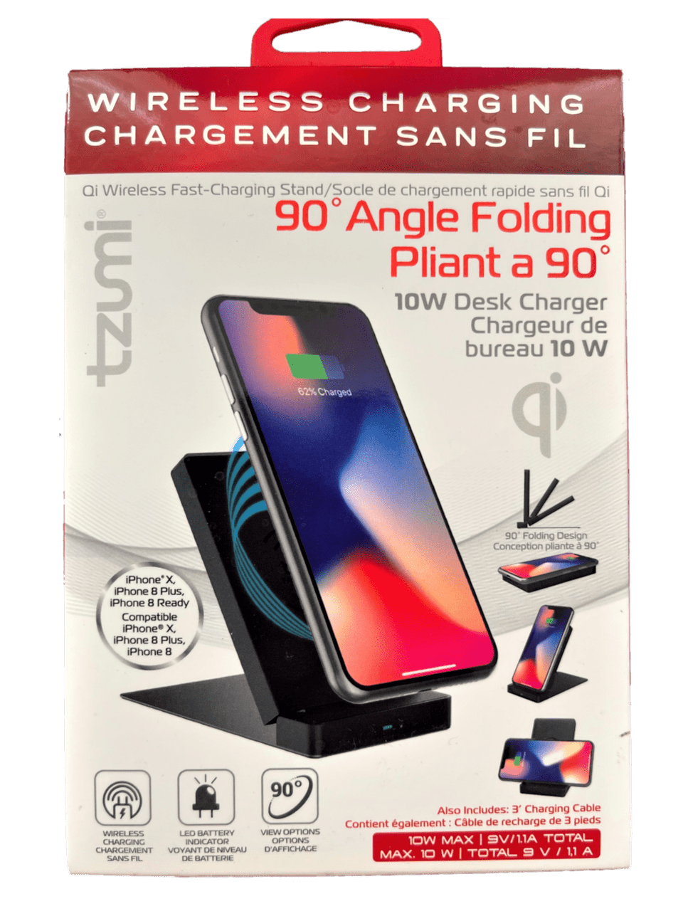 Tzumi Qi Wireless Fast-Charing Stand