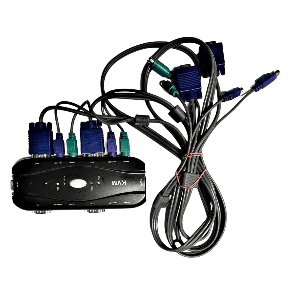 4 PC PS/2 & VGA KVM Switch (KVM-104P) (USED)
