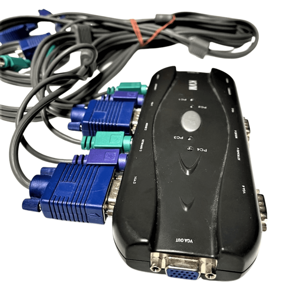 4 PC PS/2 & VGA KVM Switch (KVM-104P) (USED)