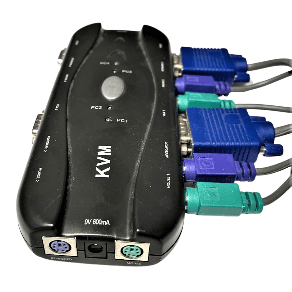 4 PC PS/2 & VGA KVM Switch (KVM-104P) (USED)