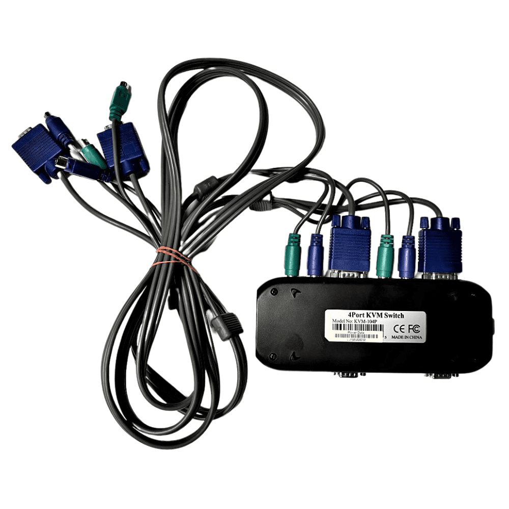 4 PC PS/2 & VGA KVM Switch (KVM-104P) (USED)