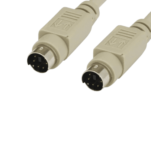 6′ 6-Pin Mini-Din Male to Male PS/2 Keyboard & Mouse Cable