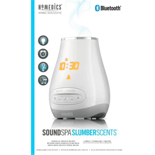 HoMedics SoundSpa Slumber Scents Bluetooth Alarm Clock Essential Oil Diffuser (SS-A450)