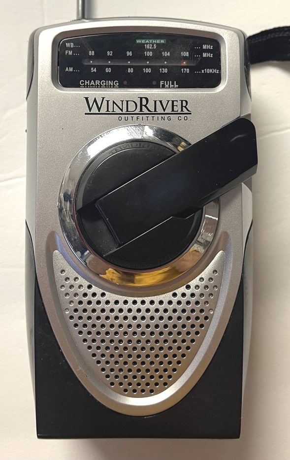 WindRiver Outdoor AM/FM/Weather Radio (Can Be Used With Batteries Or Wind-Up Self Charging) (USED)