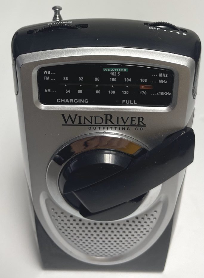 WindRiver Outdoor AM/FM/Weather Radio (Can Be Used With Batteries Or Wind-Up Self Charging) (USED) - Image 3