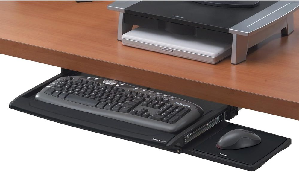 Fellowes Office Suites Deluxe Keyboard Drawer (2.5" x 30.88" x 14.06") (Black/Silver) (8031201)