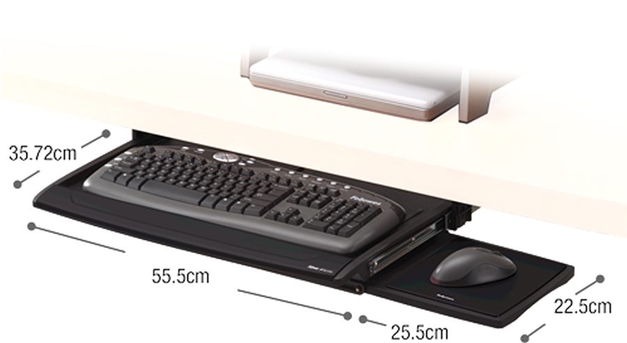 Fellowes Office Suites Deluxe Keyboard Drawer (2.5" x 30.88" x 14.06") (Black/Silver) (8031201) - Image 2