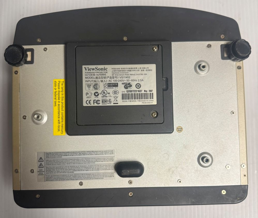 ViewSonic PJ506D DLP Projector (2000 LUMENS, SVGA Resolution 800 x 600) (USED) - Image 5