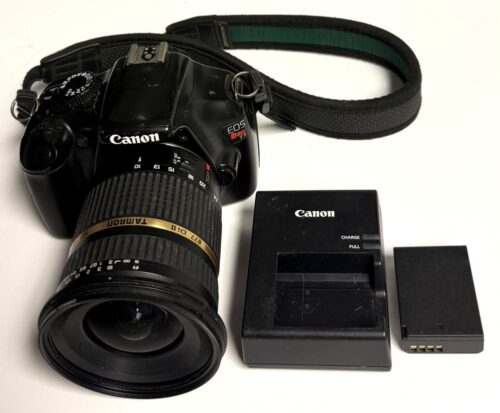 Canon EOS Rebel T3 12.2MP DSLR Camera with Tamron AF 10-24mm f/3.5-4.5 SP Di II LD Aspherical (IF) Lens and Cameron 77mm Multi-Coated Protector Filter (USED)