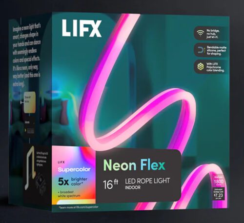LIFX 5M/16FT Neon SuperColour Flex LED Strip Indoor (Model: LFXNEON16CAN)