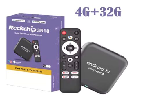 Rockchip RK3518 Q18 4K 8K Video Quad Core WiFi Bluetooth Android 16 Smart TV Box (4 GB/32 GB)